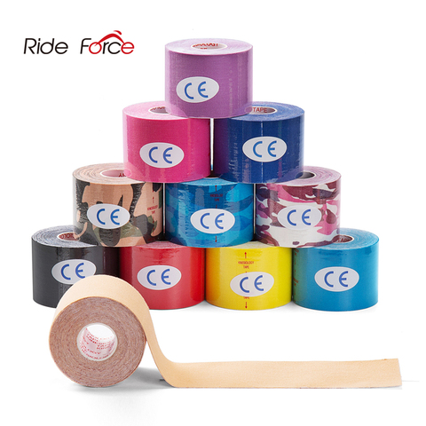 Ride Force 5 Size Kinesiology Tape Athletic Recovery Self Adherent Wrap Taping Medical Muscle Pain Relief Knee Pads Protector ► Photo 1/6