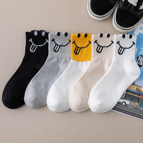 Spring and Summer Women's Happy and Funny Socks Solid Color Woman's Socks Harajuku Socks Cute Socks  Korean Style Girl's Socks ► Photo 1/1