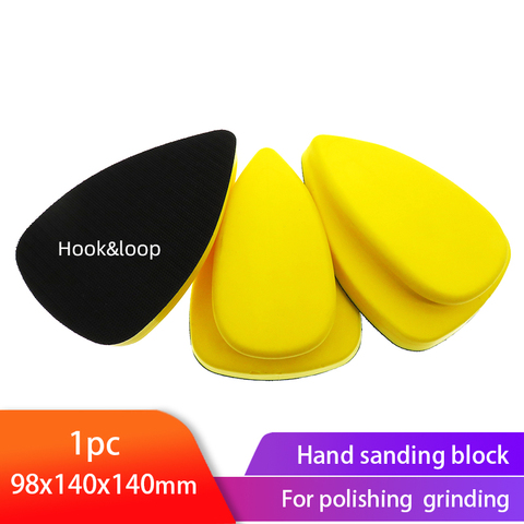 98x140x140mm Hand Sanding Block Hook & loop Sanding Disc Holder PU Foam Grinding Block for  polishing wood furniture ► Photo 1/6