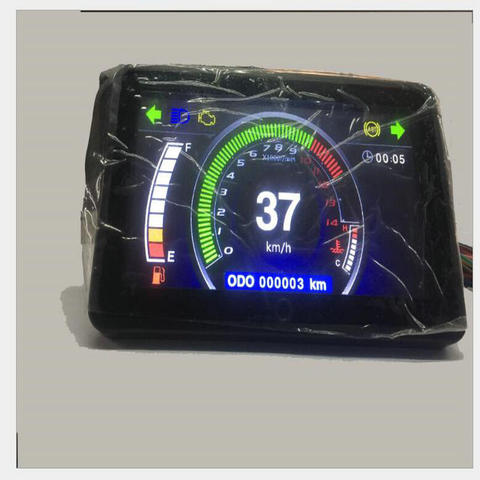 universal odometer+Speedometer+colored TFT display for motorcycle 2/4 cyclinder adjustable 1-6gear fuel gauge+water thermometer ► Photo 1/6