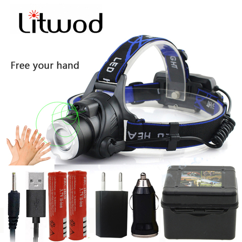 Litwod Z20 IR sensor XM-L2 U3 T6 5000lm LED Headlight headlamp zoom adjustable head flashlight lamp 18650 battery front light ► Photo 1/6