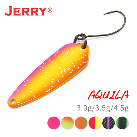 Jerry Aquila micro fishing spoons lake UV color area trout chub perch metal lures bait spinner glitter pesca ► Photo 1/6