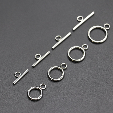 10sets/lot Stainless Steel T Shape Buckle Clasps 12mm 13mm 14mm 16mm  Connections Clasps Fit DIY Jewelry Marking Findings ► Photo 1/5