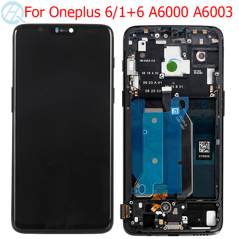 Original 1+6 LCD For Oneplus 6 Display With Frame 6.28