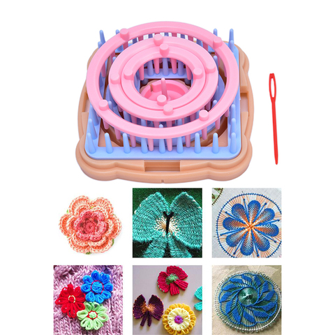 Needle Hobby Loom 9 Knitting Machine 1PCS DIY Weaving Tool Knitting Machine Color Stitching Tool Flower Loom Knitting ► Photo 1/3