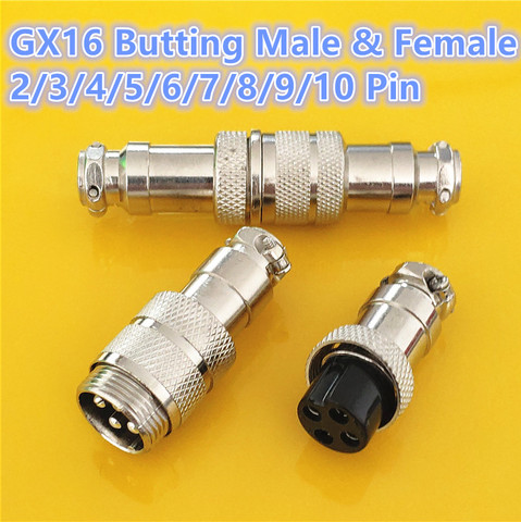 1set GX16 Butting Docking Male & Female 16mm Circular Aviation Socket Plug 2/3/4/5/6/7/8/9/10 Pin Wire Panel Connectors ► Photo 1/2