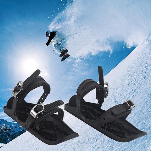 Mini Ski Skates for Snow Short Skiboard Snowblades Adjustable Binding  Winter Portable Skiing Shoes Snow Board For Adult Children - AliExpress