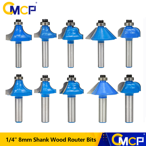 CMCP 1pcs 6.35mm 8mm Shank Wood Router Bits Carbide CNC Milling Cutters Corner Rounding Wood Cutter Tools ► Photo 1/6