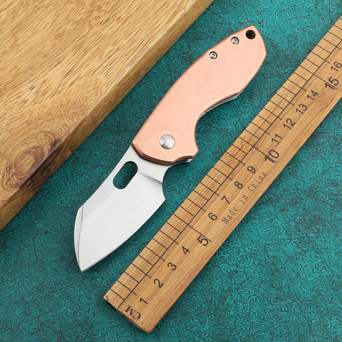 New cr5311 folding knife 8cr13mov blade 420 steel copper handle pocket camping hunting knife tactical survival knife ► Photo 1/6