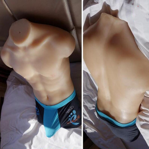 Real Tpe 67cm male mannequin Half body solid skeleton silicone doll inverted buttock jewelry cloth underpants model sexy D291 ► Photo 1/6