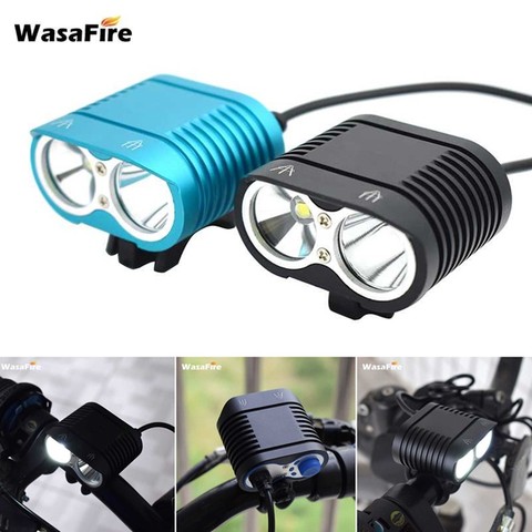 WasaFire 3000lm Bicycle Front Light 2* XM-L2 LED Bike Headlight 4 modes Cycling Flash Lamp with 8800mah 4* 18650 Battery pack ► Photo 1/6