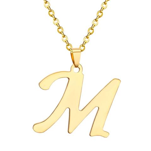 LUXUKISSKIDS Initial Alphabet Letters A-Z Pendants Necklaces Gold Color Stainless Steel Choker Initial Necklace Women Jewelry ► Photo 1/6