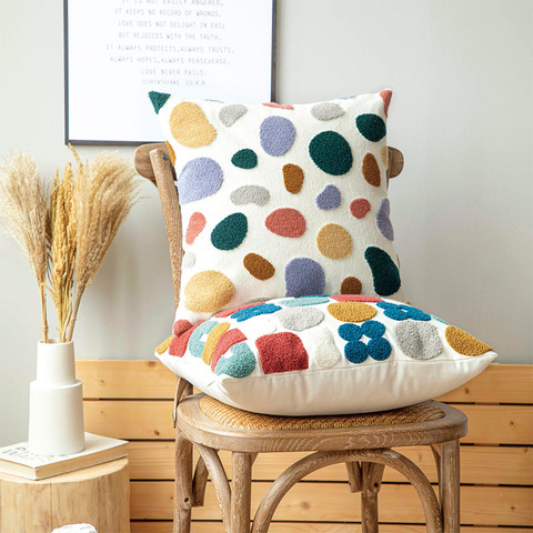 New 45x45cm/30x50cm Cute Dots Embroidery Pillow Cover Soft Cozy Floral Cushion CoverHome Decoration for living room Kids Room ► Photo 1/5