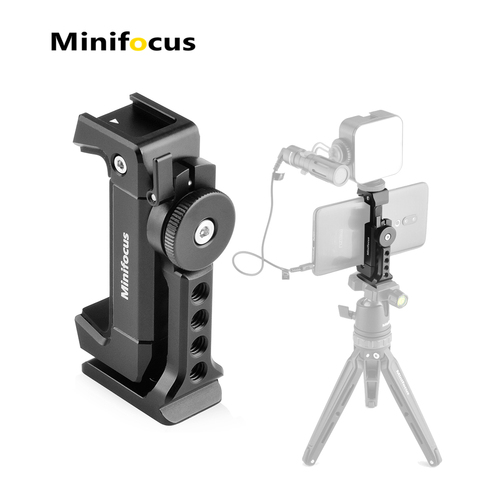 Phone Tripod Mount with Cold Shoe Mount Rotated Cell Phone Clamp Holder Smartphone Clip Adapter for iPhone 11 Pro Max X XR Xs 8 ► Photo 1/6