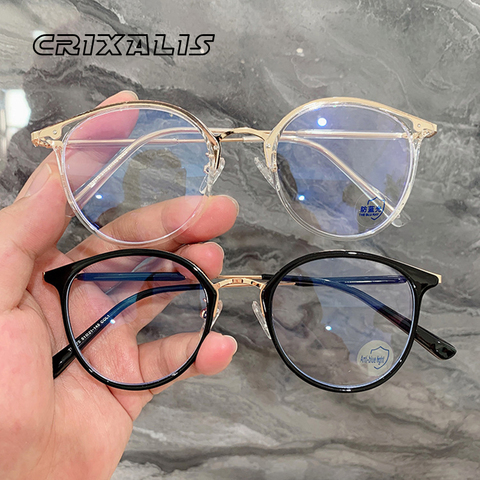 Round Anti Blue Light Computer Glasses Women Men Prescription Reading Ladies 2022 Eyeglasses Frame Radiation Protection Lens ► Photo 1/6