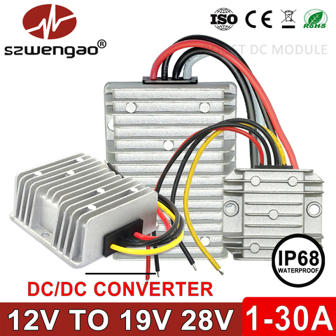 12V to 19V 3A 5A 8A 10A 15A 20A 30A Step Up DC DC Converter 12 Volt to 28 Volt Boost DC-DC Voltage Regulator for Car Laptop ► Photo 1/6