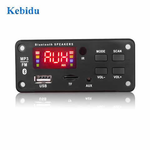 KEBIDU 12V MP3 WMA Wireless Bluetooth 5.0 Decoder Board Car Audio Module USB FM TF Radio AUX input Support Recording ► Photo 1/6