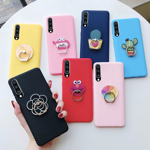 FOR Funda Samsung A50 A505 Case Soft Silicone Cover FOR Samsung Galaxy A 50 2022 SM-A505F Phone Holder Kickstand Cute Couqe Case ► Photo 1/6