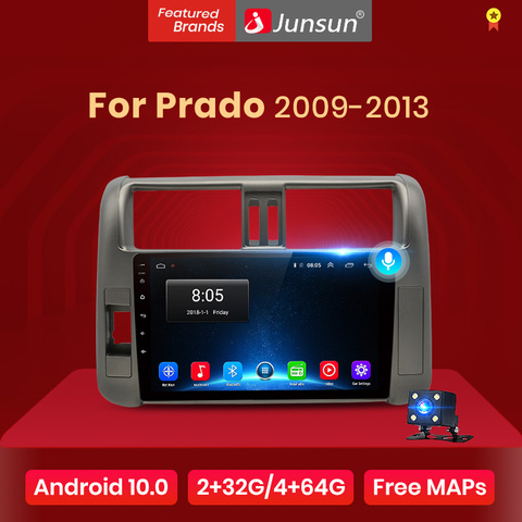 Junsun V1 2G+32G Android 10.0 4G Car Radio Multimedia Player For Toyota Land Cruiser Prado J150 2009-2013 Navigation GPS 2 din ► Photo 1/6