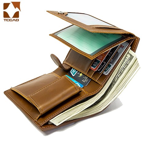 Brand Men Wallet PU Leather short With Zipper Coin Pocket Vintage Big carteiras masculina Male Short Money Purse Card Holder New ► Photo 1/6