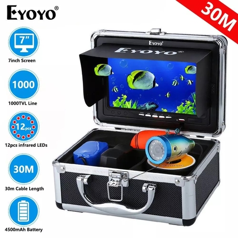 Eyoyo EF07B 30M Fish Finder 7 Inch Underwater Fishing Camera for fishing 12pcs Infrared Deeper Fishfinder for Ice Winter Fishing ► Photo 1/6