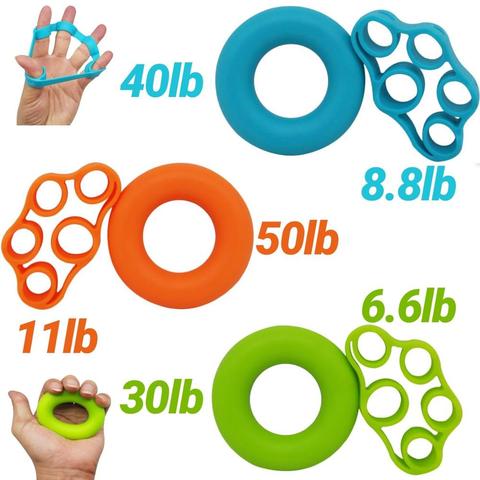 2pcs/set Finger Stretcher Silicone Hand Grip Strengthener Finger Resistance Bands Hand Extensor Exercise Strength Trainer Set ► Photo 1/6