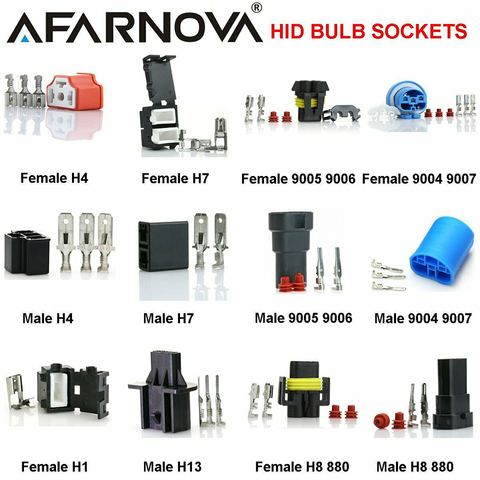 H4 9003 HB2 Ceramic Female Socket Adapter Bulb Holder Male Headlight Connector H1 H7 H8 H11 9005 9006 Lamp Plug HID AMP Terminal ► Photo 1/6