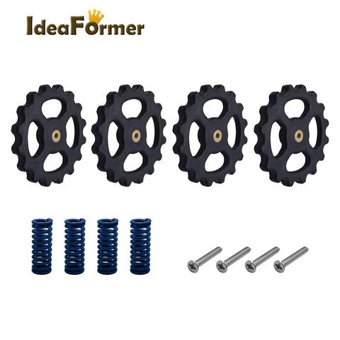 4 Set/Lot 3D Printer Parts Heat Bed Upgraded Hand Twist Auto Leveling Kit M4*40mm Nut +Springs+Screw For Ender 3 CR10 CR-10S MK3 ► Photo 1/6