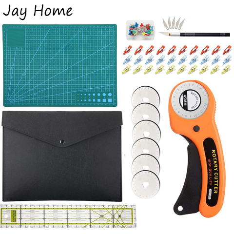 124Pcs Sewing Kits 45mm Rotary Cutter Set & Patchwork Ruler & Cutting Mat & Carving Knife for Sewing and Quilting Craft ► Photo 1/6