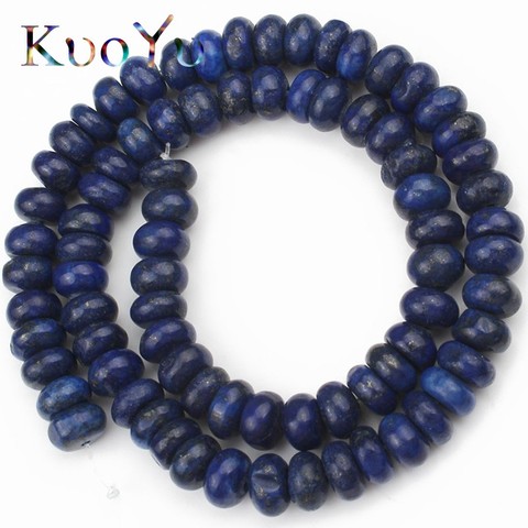 Natural Stone Lapis Lazuli Beads Rondelle Loose Spacer Beads For Jewelry Making 4/6/8mm 15