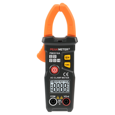 PEAKMETER PM2016A Smart Mini Digital AC Clamp Meter Multimeter with Resistance data hold backligh continuity tester tiny ► Photo 1/6