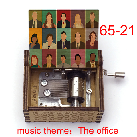 newest The Office Fun  Dwight Jim Pam figure print Wooden Music Box Music Theme Musical Box Birthday Gift To TV fans Friends ► Photo 1/6