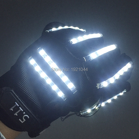 Free Shipping 6 Colors 1pair(=2pcs) Led Gloves Stage Show Props LED Light up Gloves Glow Party Supplies ► Photo 1/6