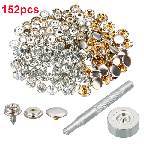 152pcs Set Screw Boat Marine Repair Canvas Fixed Fabric Fastener Awning Snap Furnifure Button Rivet Stainless Steel Boat Parts ► Photo 1/5
