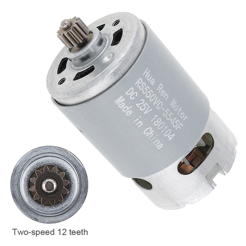 RS550 Motor 12 Teeth 12V 16.8V 21V 25V 19500 RPM DC Motor Two-speed High Torque Gear Box for Cordless Electric Drill Screwdriver ► Photo 1/6