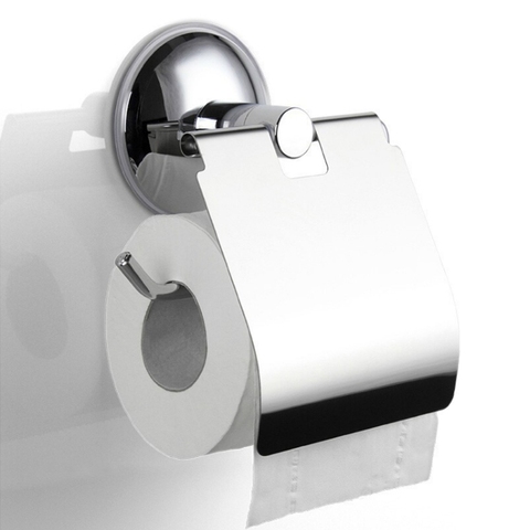 Bathroom Toilet Roll Paper Holder Vacuum Suction Cup Stainless Steel Wall Mount ► Photo 1/6