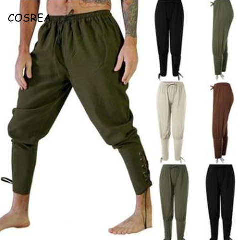Men Medieval Trousers Adult Men  Leg Bandage Loose Pant Halloween for Man's Adult Pants Cosplay Costume ► Photo 1/6