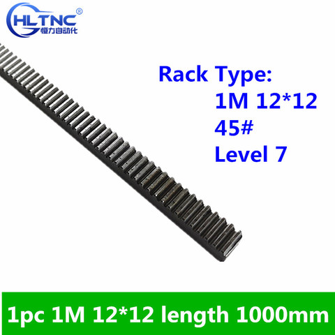 1Mod 12x12x1000mm spur Gear rack 1M Gear rack Precision cnc rack (straight teeth) Toothed rack ► Photo 1/2