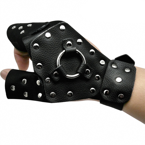 Left /Right Hand  Hunting Safety Glove Fishing Slingshot Archery Shoot Protective Waistband Steel Hand Guard Protector ► Photo 1/5