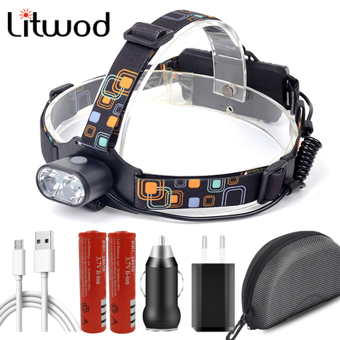 XM-L T6 Headlamp Headlight Flashlight Torch 18650 Battery Led Bulbs Litwod Camping / Cycling 3 Modes ( High - Low Strobe) 7314 ► Photo 1/6