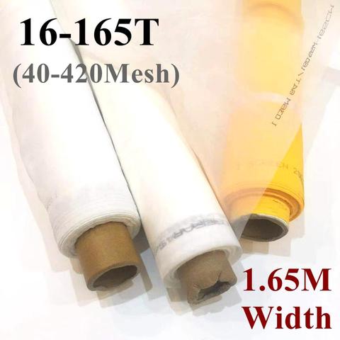 1M 40-420 Mesh 165CM Width 16T/32T/39T/47T/53T/72T/80T/100T/120T/140T/150T/165T White Polyester Silk Screen Printing Mesh Fabric ► Photo 1/6