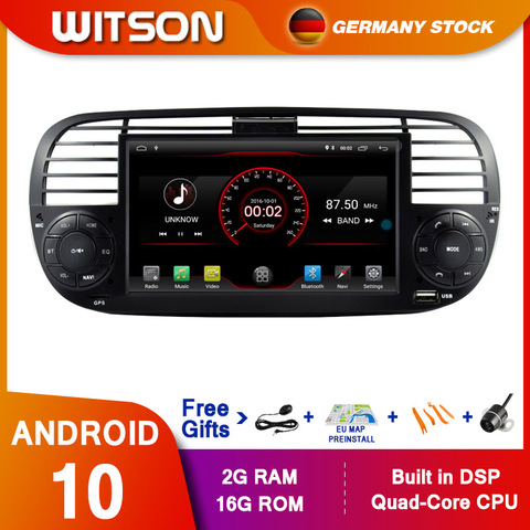 DE STOCK ! WITSON K700 Android10 Quad Core Car Dvd media Player FOR FIAT 500 Radio Multimedia Buit in DPS CAR GPS NAVIGATION ► Photo 1/6