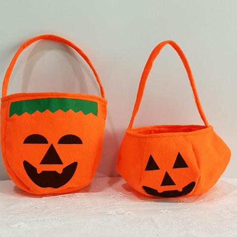 12-15cm Halloween Pumpkin Bag Portable Props Stereo Non-woven Bag Candy Bag Halloween Products Light Pumpkin ► Photo 1/5