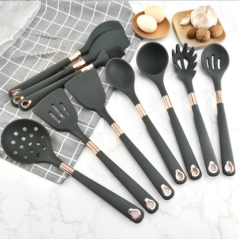 Kitchen Utensil Set Silicone Cooking Tools Set Household Koken Gereedschap Met Opbergdoos Turner Tang Spatel Turner ► Photo 1/6