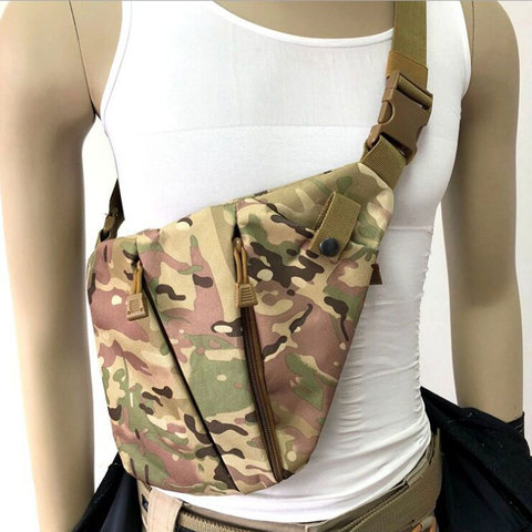 Tactical Gun Holster Military Storage Pistol Concealed Nylon Gun Bag Anti-theft Men's Hunting Right Camo Shoulder Chest Bag ► Photo 1/6