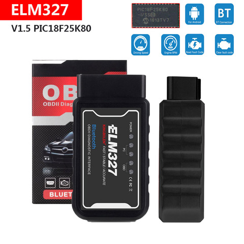 BT V1.5 ELM327 Diagnostic Tester For Citroen C3 C4 C5 Xsara Picasso/ C4 Picasso Berlingo OBD2 Scanner Device 12V Vehicle ► Photo 1/6