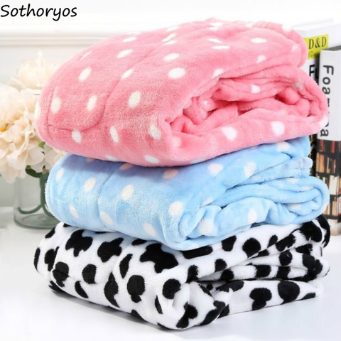 Sleep Bottoms Women Dot Flannel Winter Soft Warm Comfortable Womens Pajama Pants Leisure Sleep-pants Couples Korean Style Trendy ► Photo 1/6