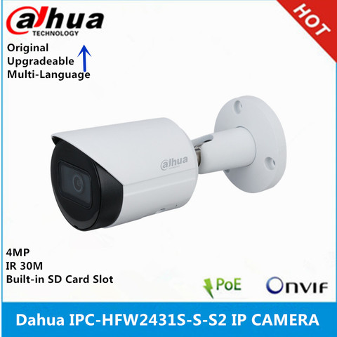Dahua International Version IPC-HFW2431S-S-S2 4MP IP Camera IR30M IP67 built-in sd card slot P2P Camera ► Photo 1/2