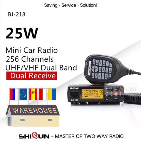 25W Baojie BJ-218 Z218 Mobile Car Walkie Talkie 10 KM Dual Band VHF UHF Mini Car Radio 10 KM 20/25W BJ 218 BJ-318 KT8900 KT8900R ► Photo 1/6