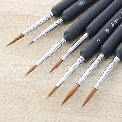 SUPVOX 7pcs Hook Line Fine Professional Wolf Fine Tip Detail Art Paint Brush Set Fine Detailing Painting Drawing Oil Painting A3 ► Photo 1/6